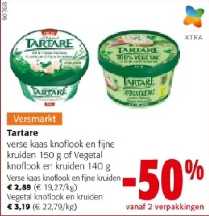 Tartare Verse kaas knoflook ok en fijne kruiden