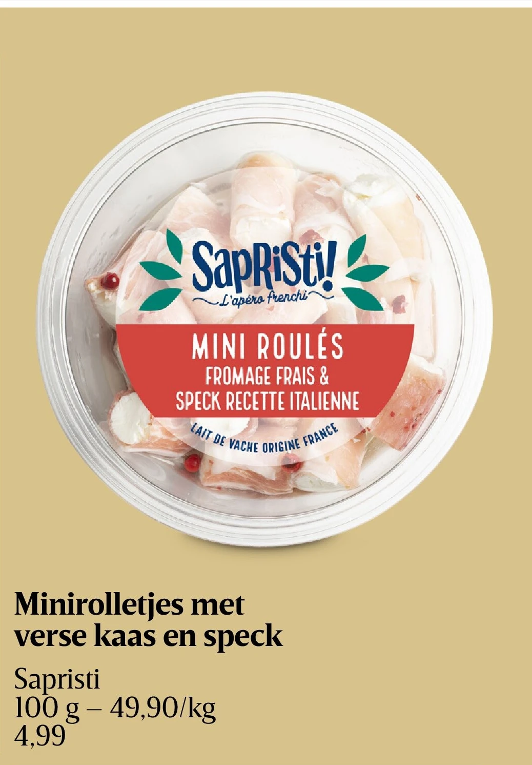 Minirolletjes met verse kaas en speck