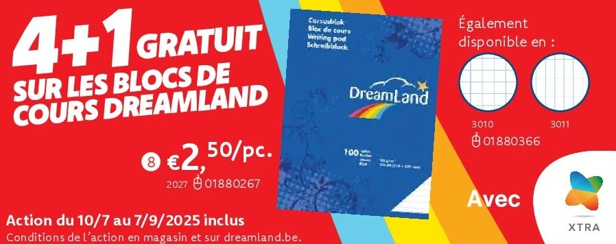 DREAMLAND BLOC DE COURS A4 LIGNÉ