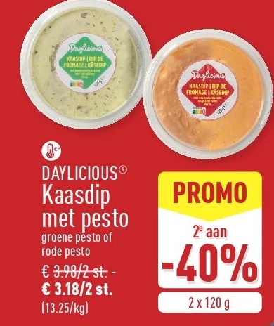 Kaasdip met pesto