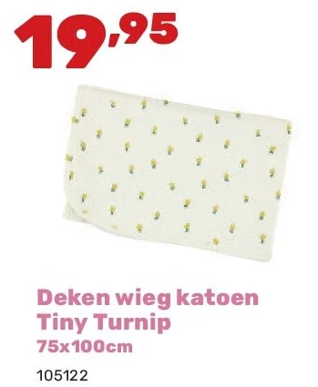 Deken wieg katoen Tiny Turnip 75x100cm