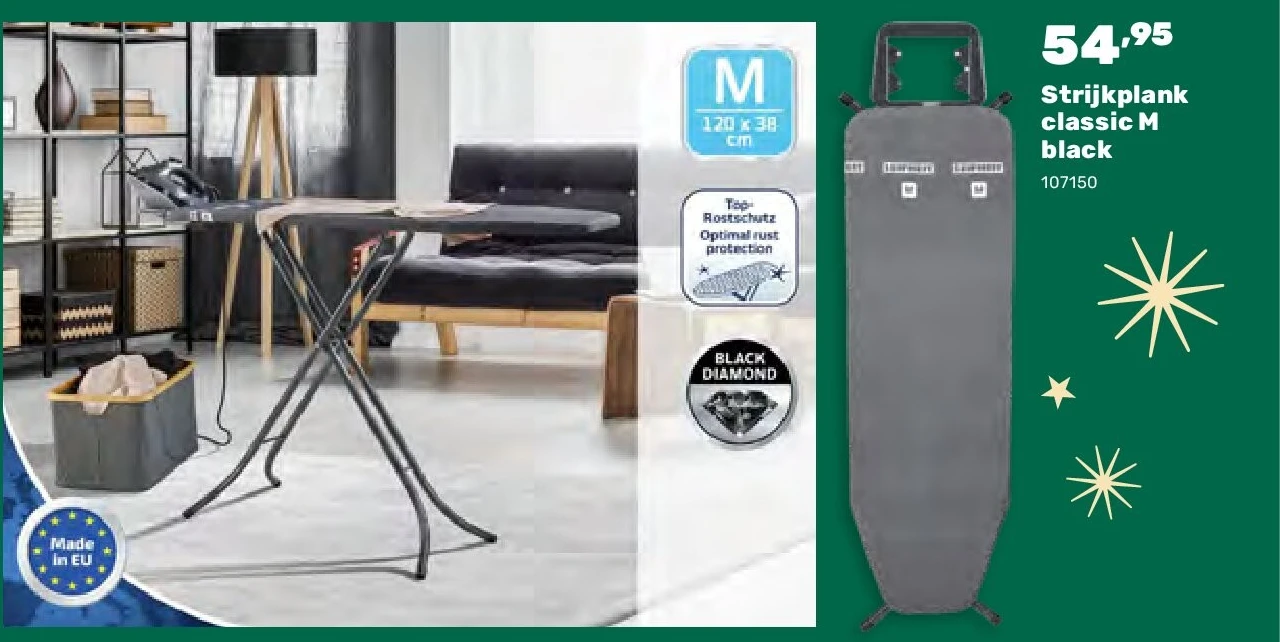 Strijkplank classic M black