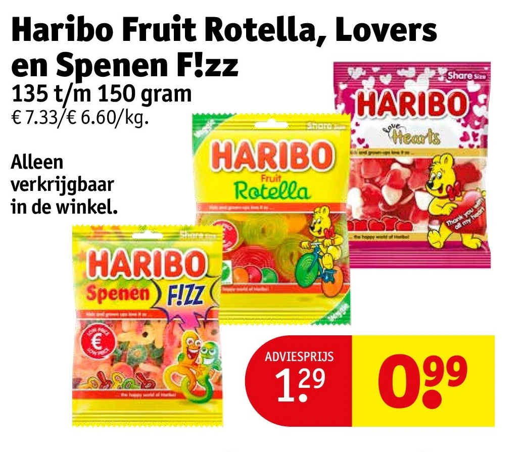 Haribo Fruit Rotella, Lovers en Spenen F!zz