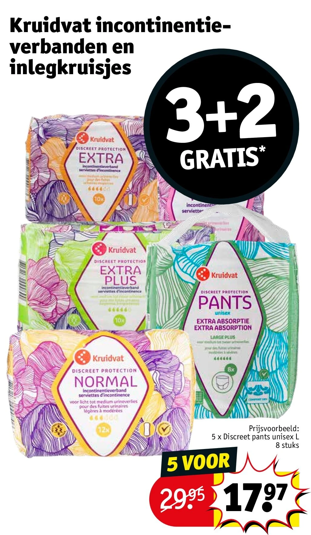 Kruidvat incontinentieverbanden en inlegkruisjes