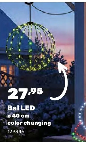 Bal LED ø 40 cm color changing