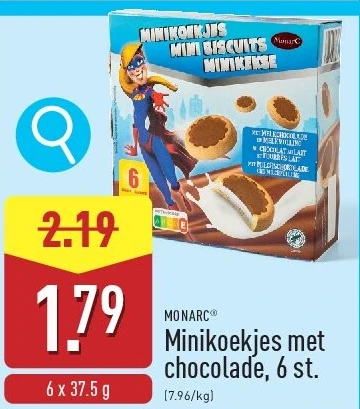 Minikoekjes met chocolade, 6 st.