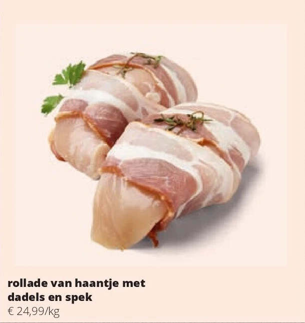 rollade van haantje met dadels en spek