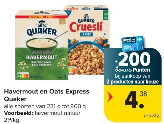 Havermout en Oats Express Quaker