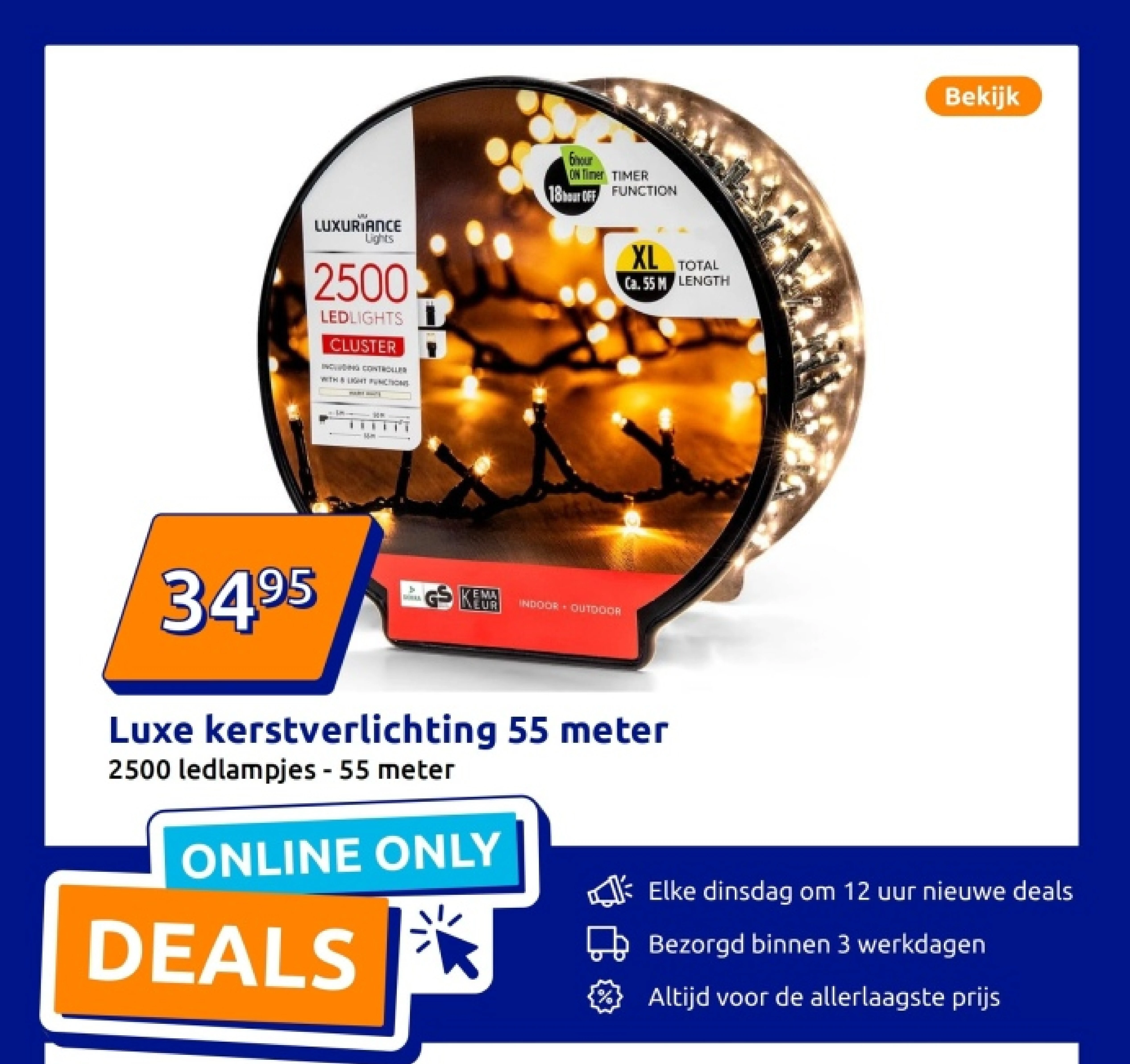 Luxe kerstverlichting 55 meter