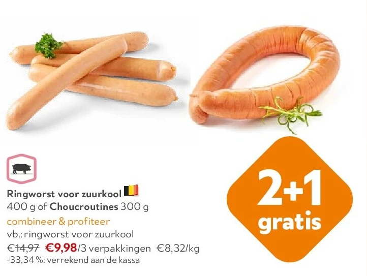 Ringworst voor zuurkool