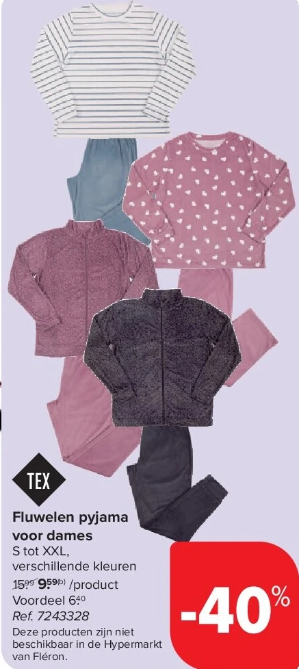 Fluwelen pyjama voor dames