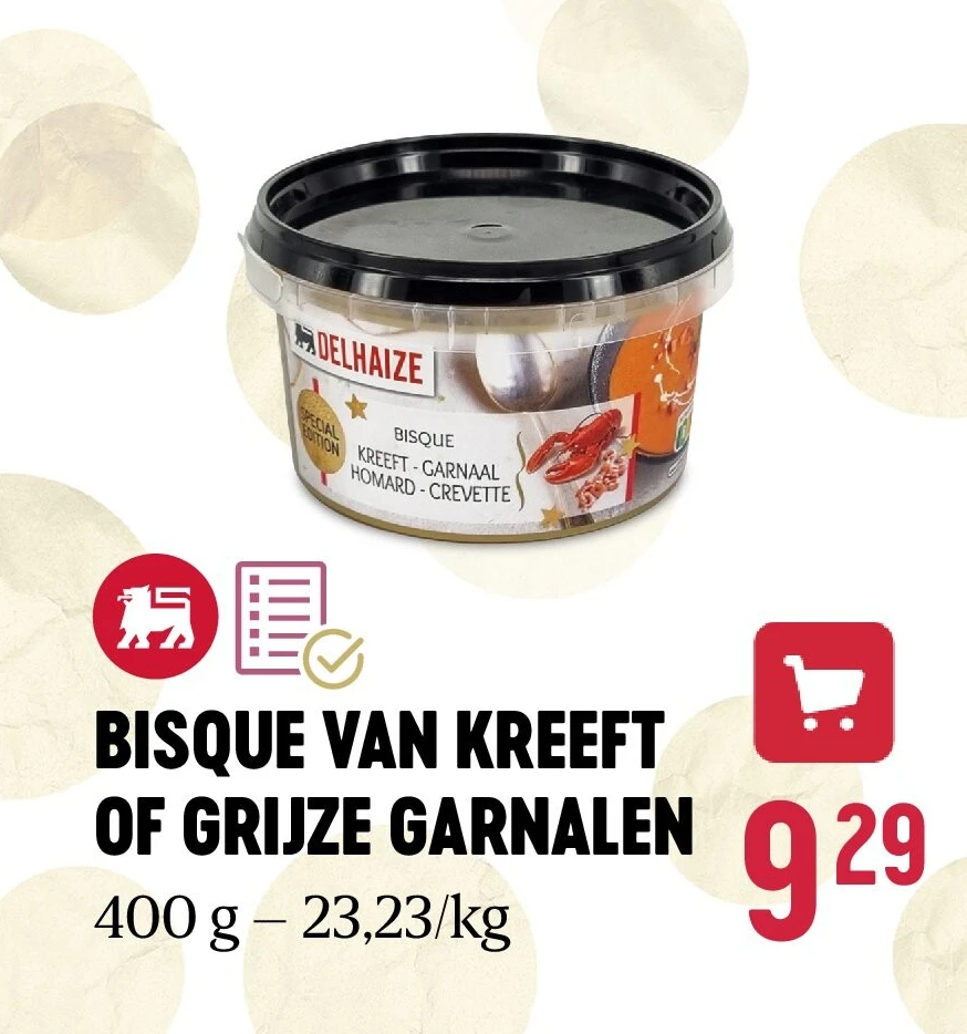 BISQUE VAN KREEFT OF GRIJZE GARNALEN