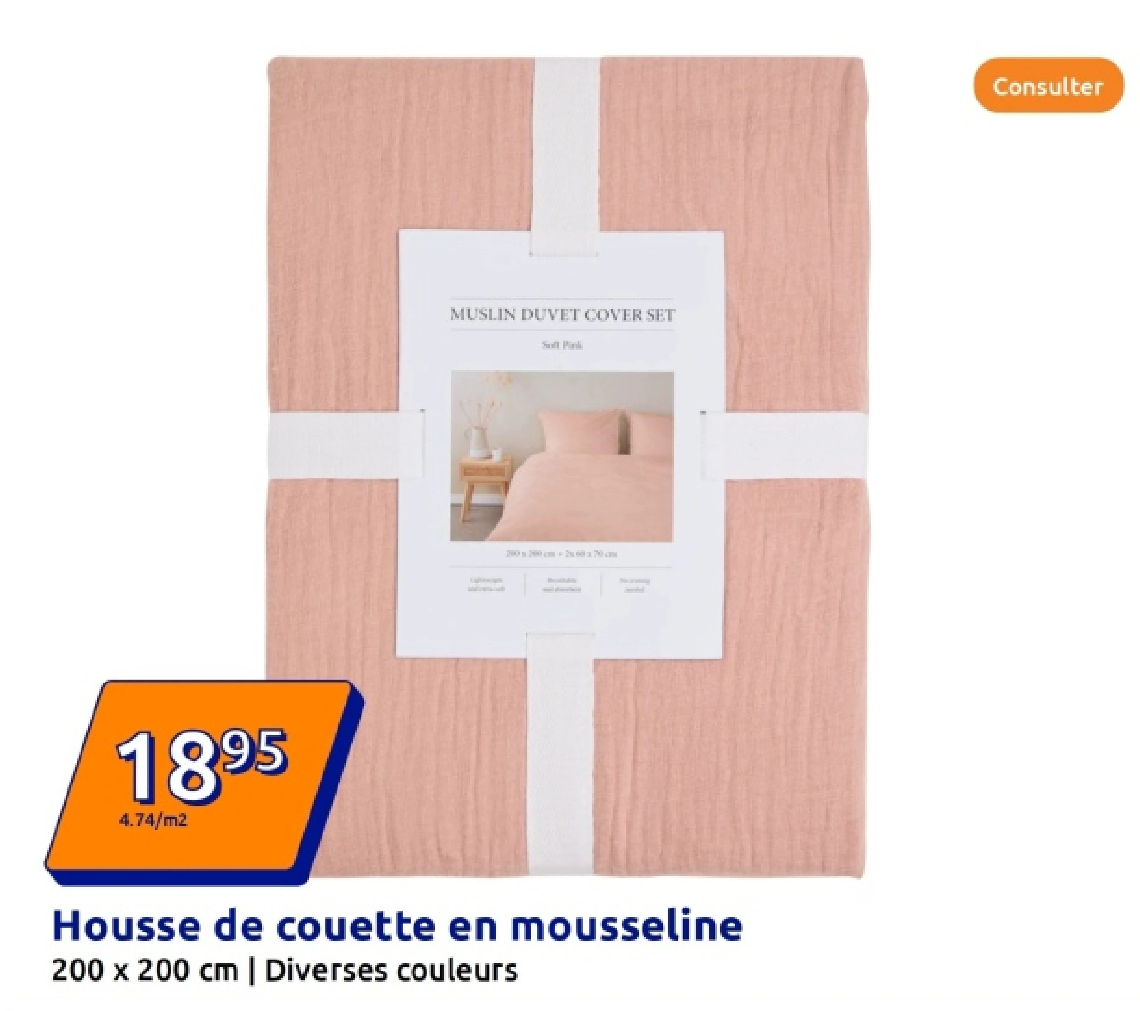 Housse de couette en mousseline