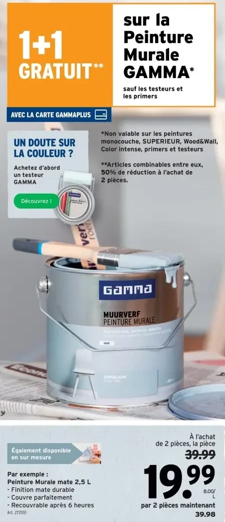 Peinture Murale mate 2,5 L