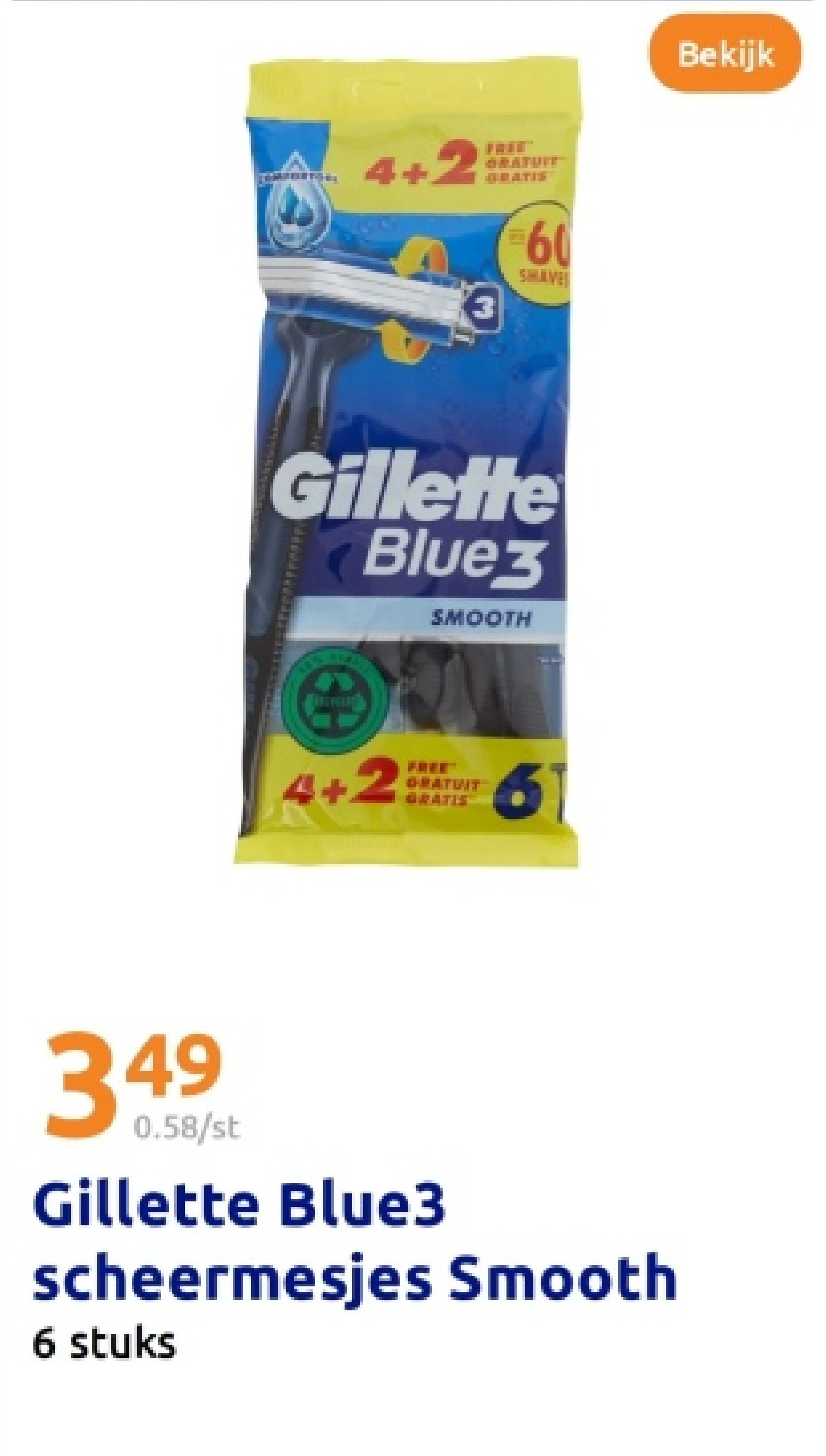 Gillette Blue3 scheermesjes Smooth