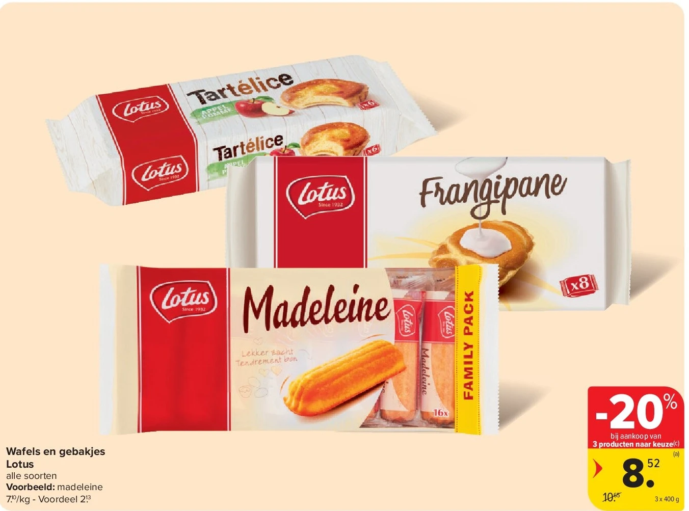 Wafels en gebakjes Lotus