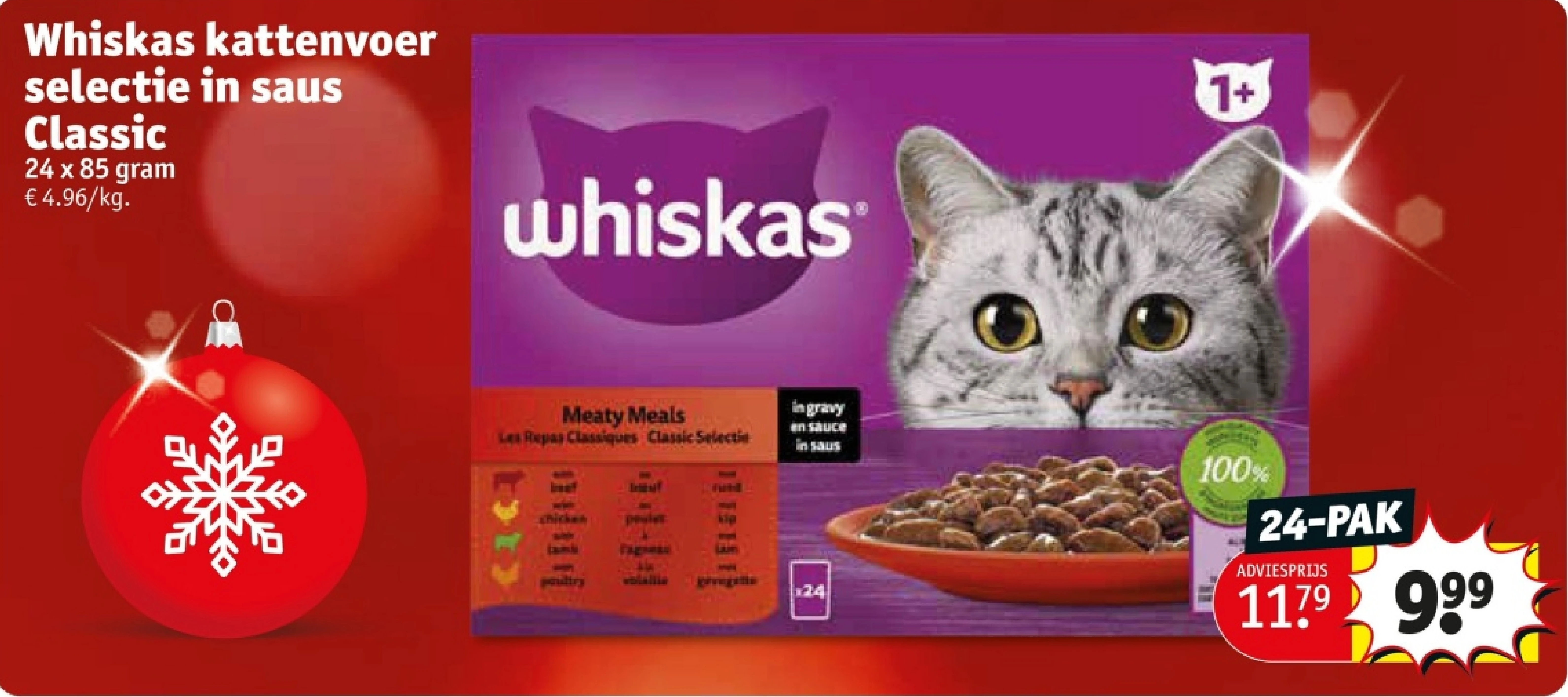 Whiskas kattenvoer selectie in saus Classic