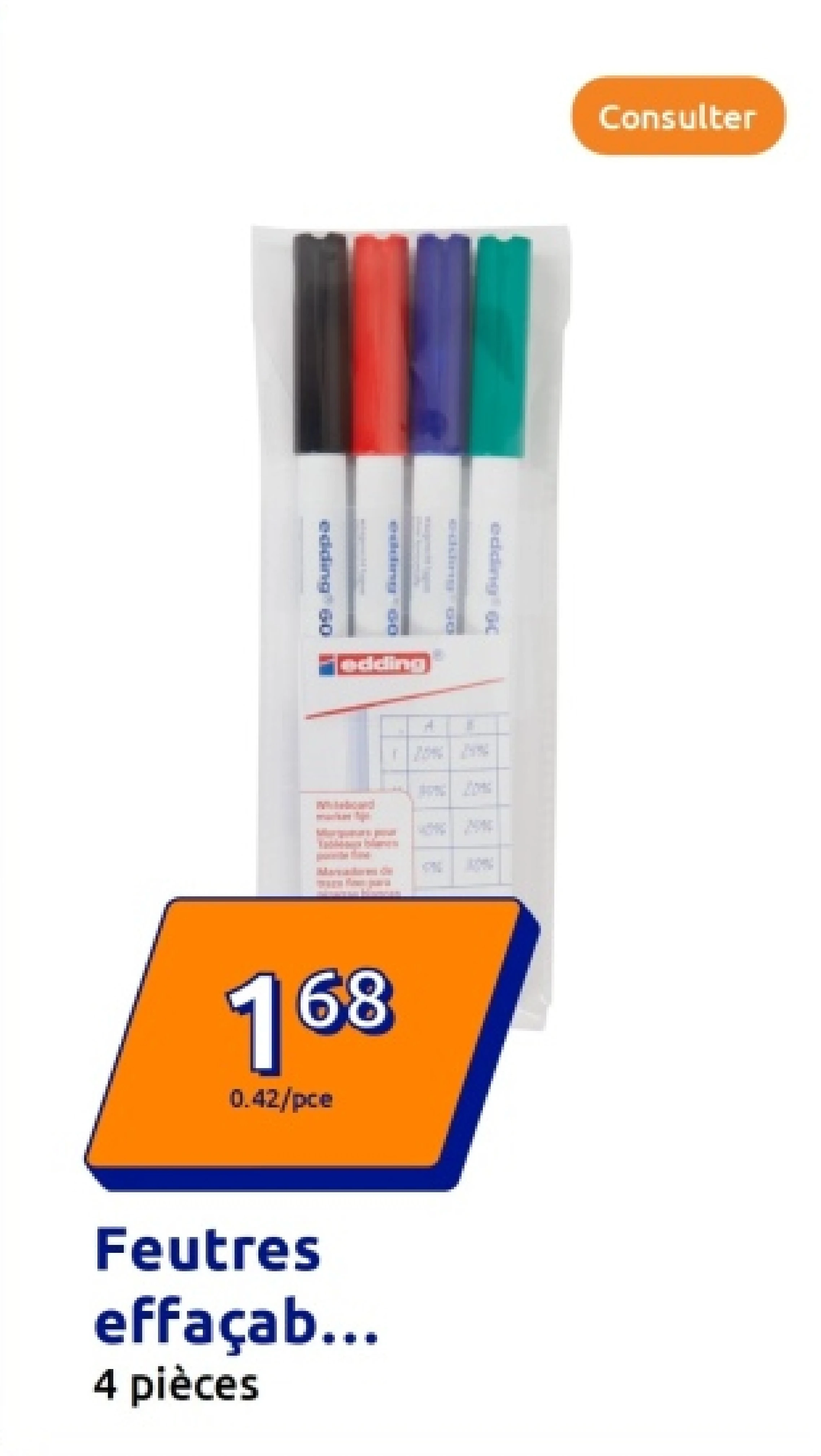 Feutres effaçables pour tableau blanc Edding