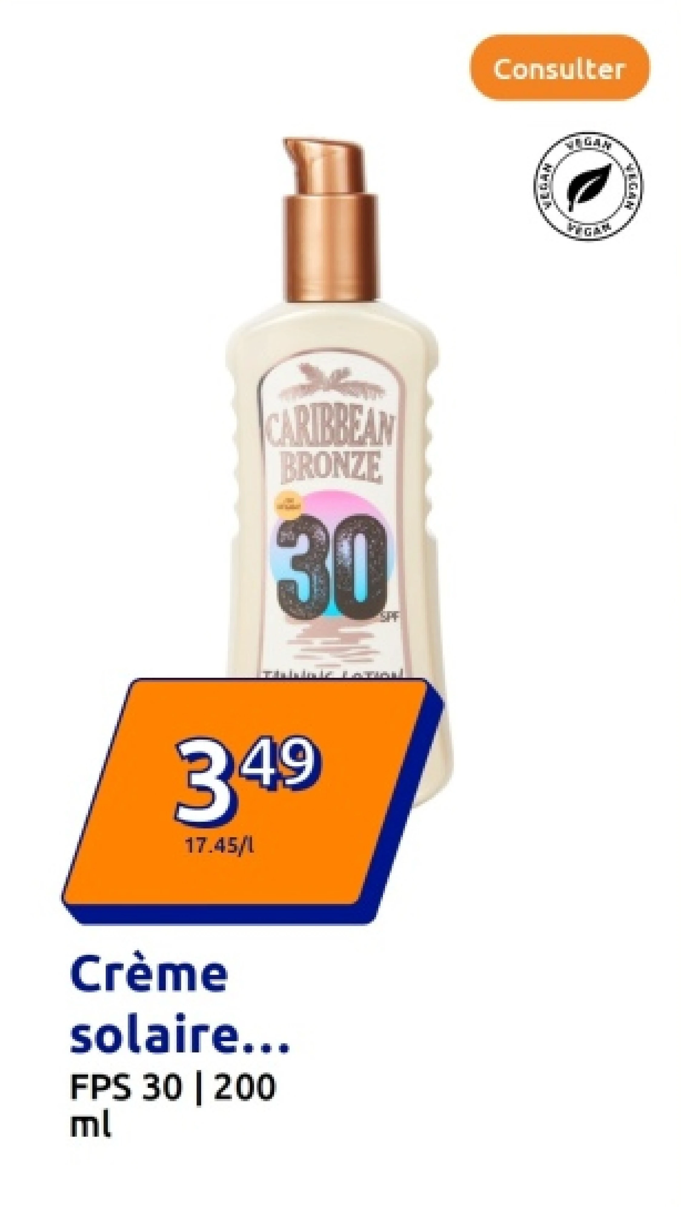 Crème solaire Caribbean Bronze