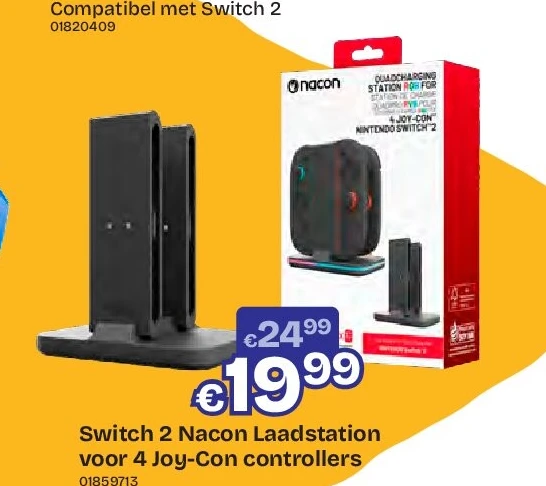Switch 2 Nacon Laadstation voor 4 Joy-Con controllers