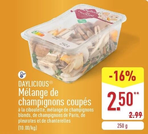 Mélange de champignons coupés