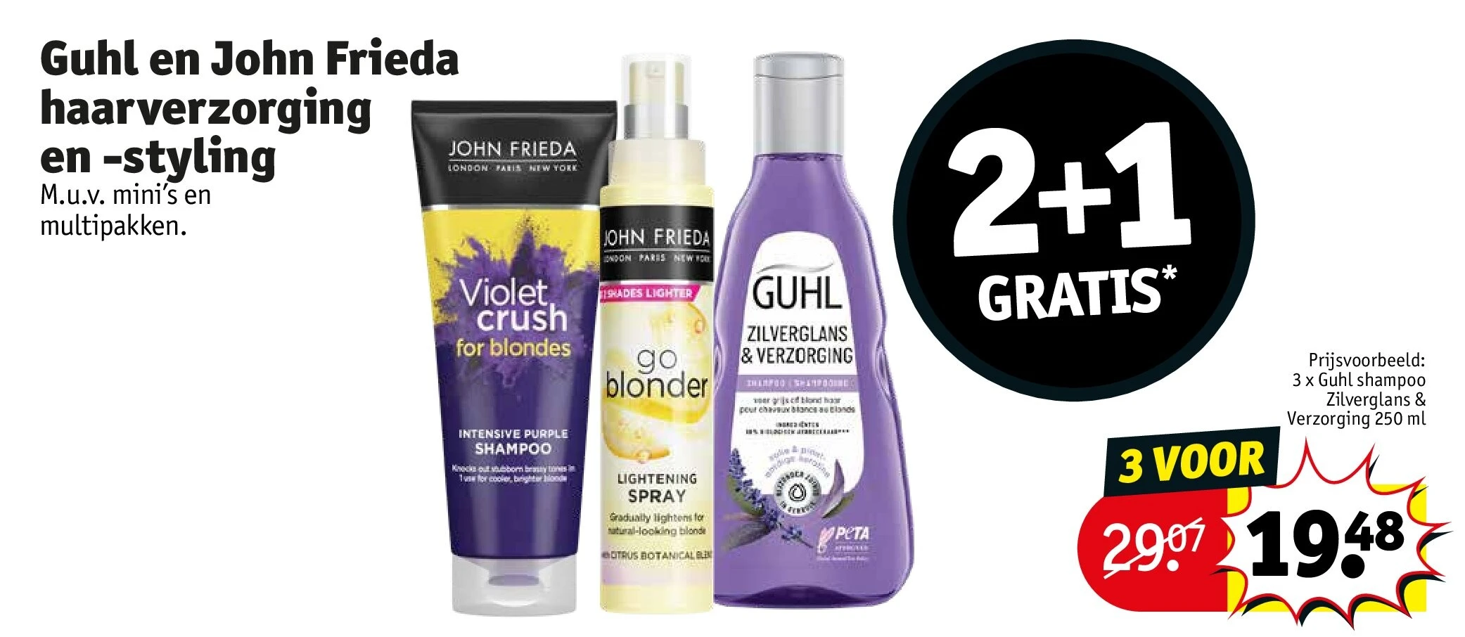 Guhl en John Frieda haarverzorging en -styling