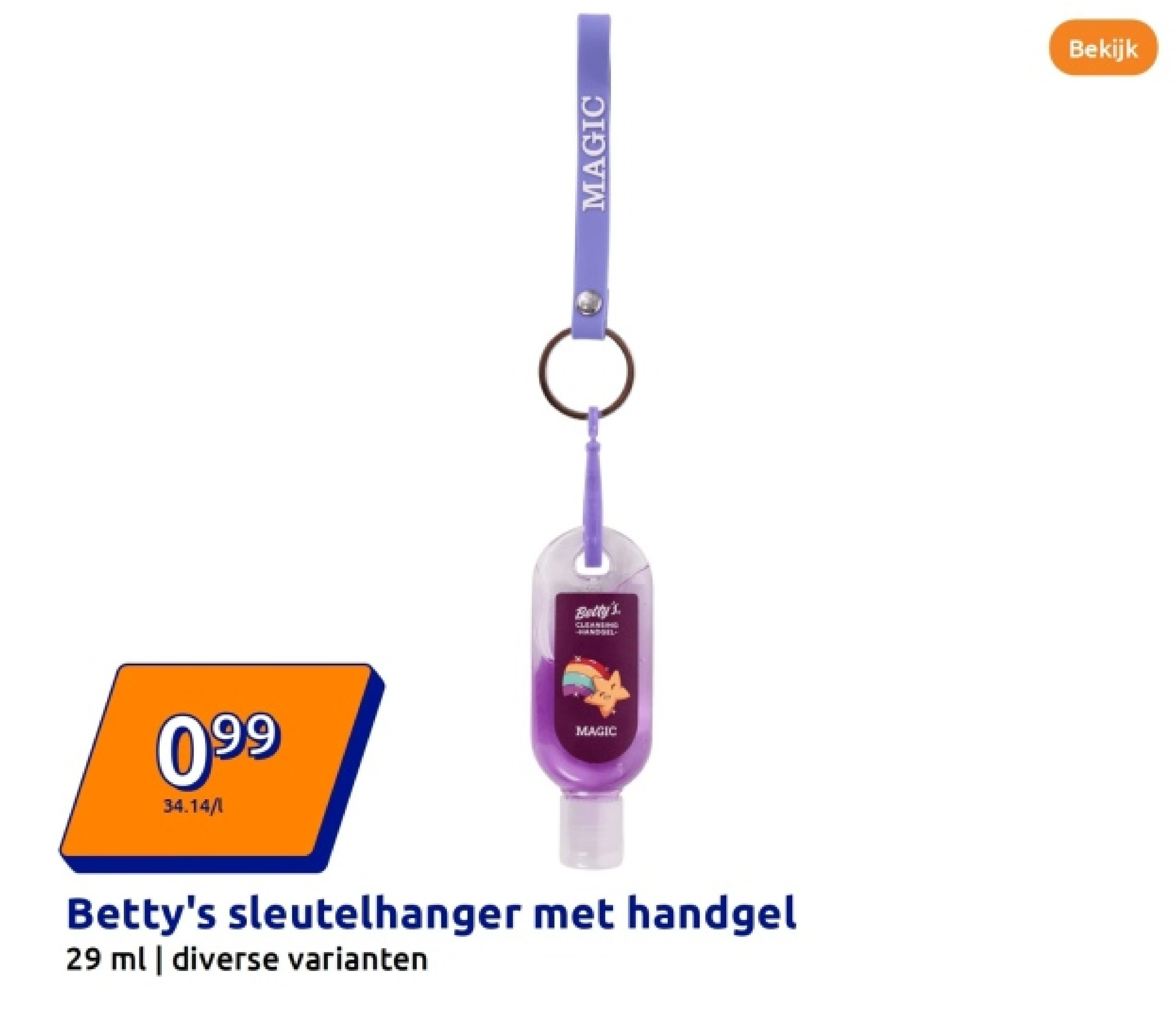Betty's sleutelhanger met handgel