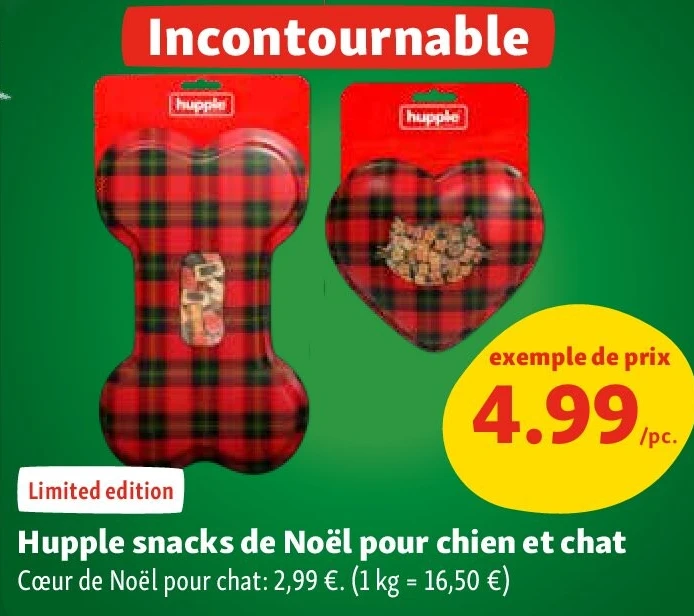 Hupple snacks de Noël pour chien et chat