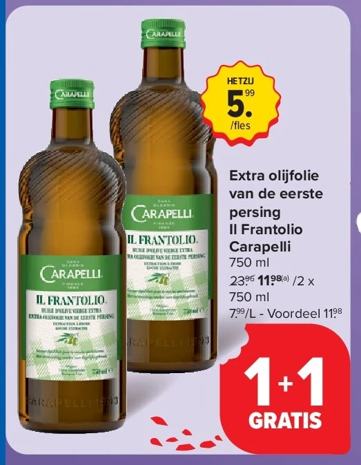 Extra olijfolie van de eerste persing Il Frantolio Carapelli