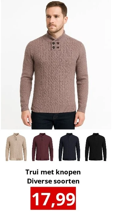 Trui met knopen Diverse soorten