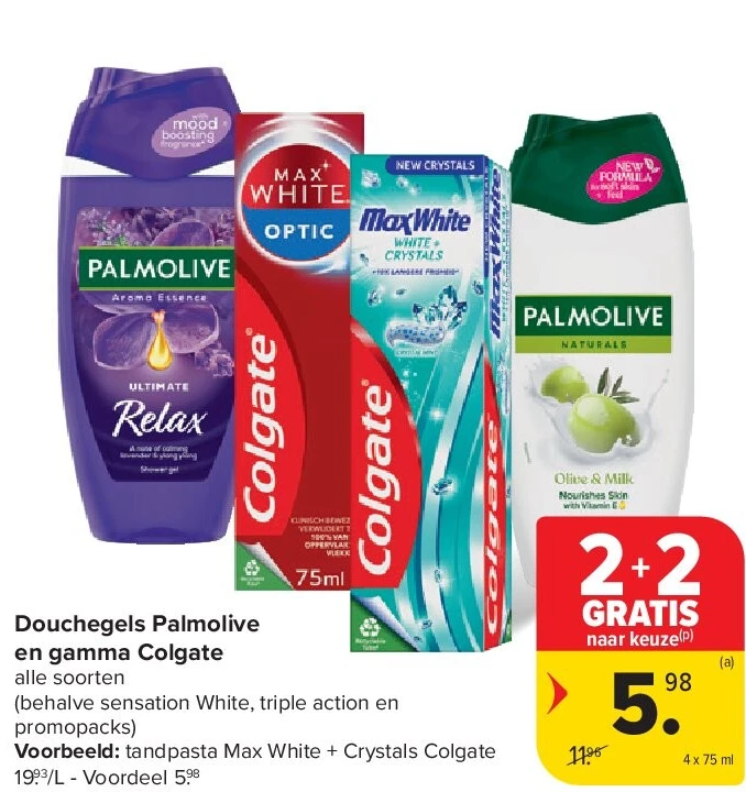 Douchegels Palmolive en gamma Colgate