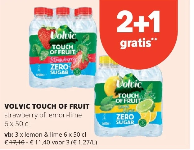 VOLVIC TOUCH OF FRUIT lemon & lime 6 x 50 c