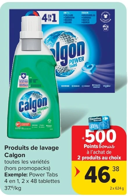 Produits de lavage Calgon 2 x 624 g