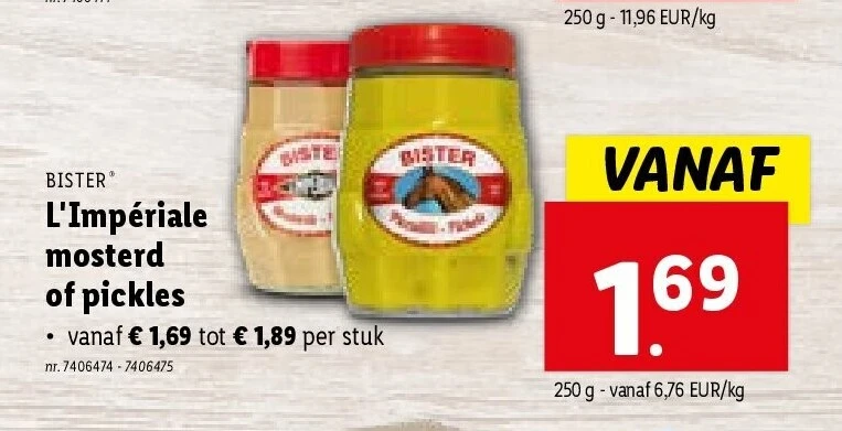 L'Impériale mosterd of pickles
