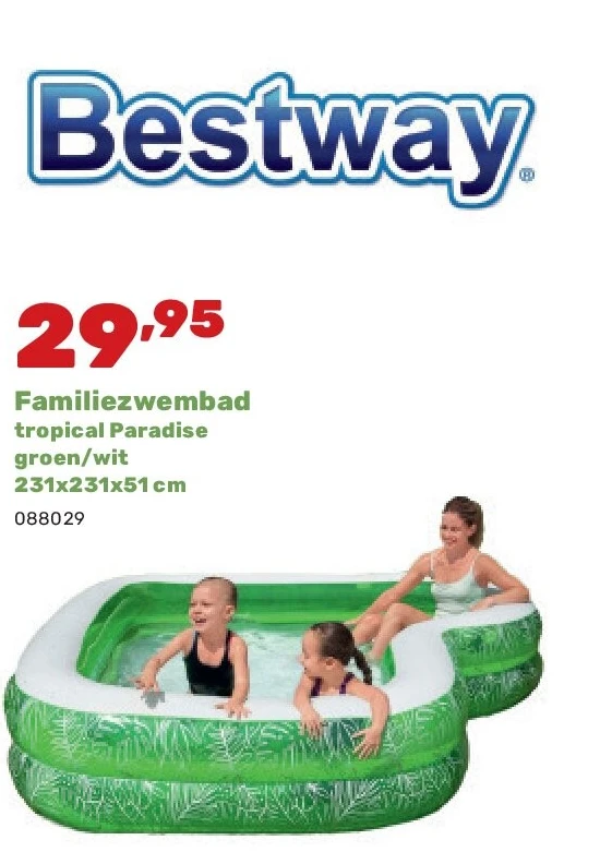 Familiezwembad tropical Paradise groen/wit