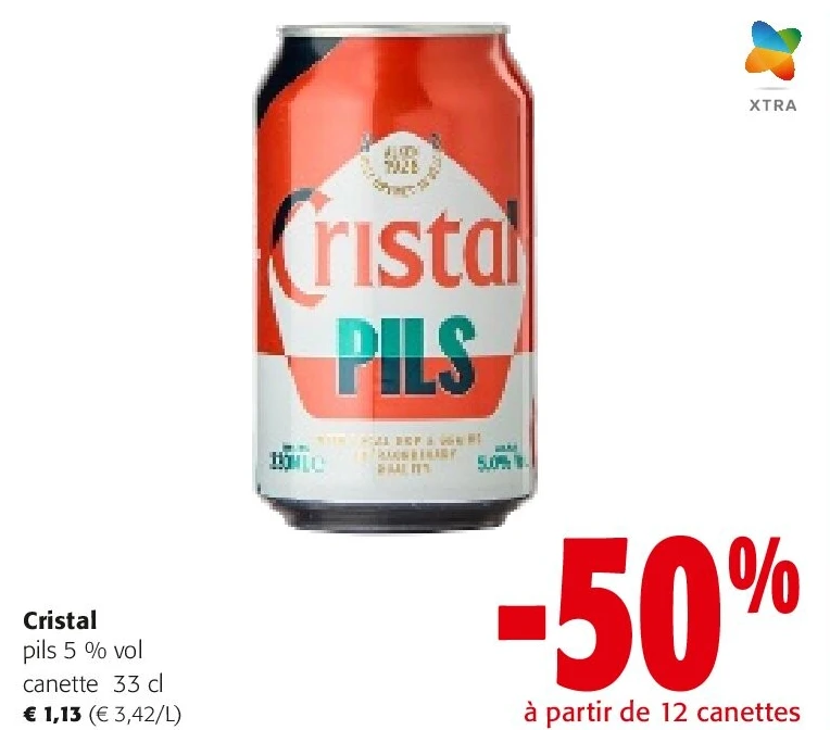 Cristal pils 5 % vol canette 33 cl