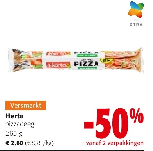 Herta pizzadeeg 265 g