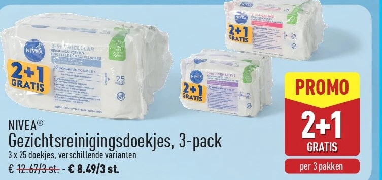 Gezichtsreinigingsdoekjes, 3-pack