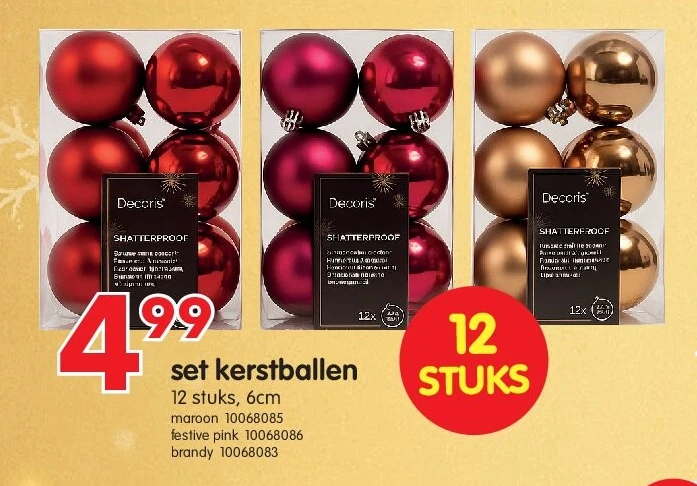 set kerstballen