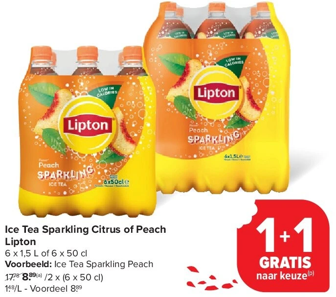 Ice Tea Sparkling Citrus of Peach Lipton