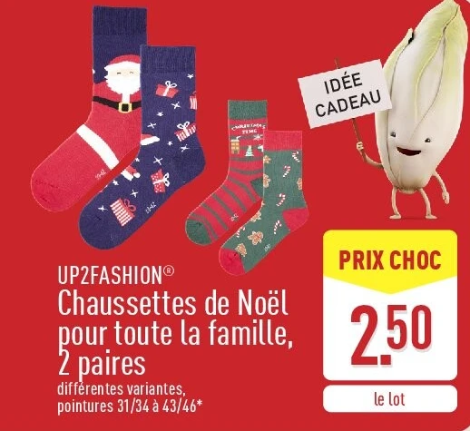 Chaussettes de Noël pour toute la famille, 2paires