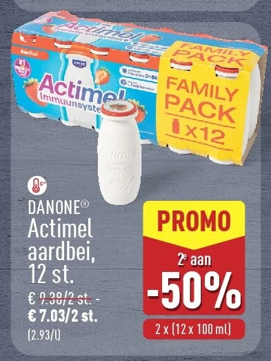 Actimel aardbei, 12st.