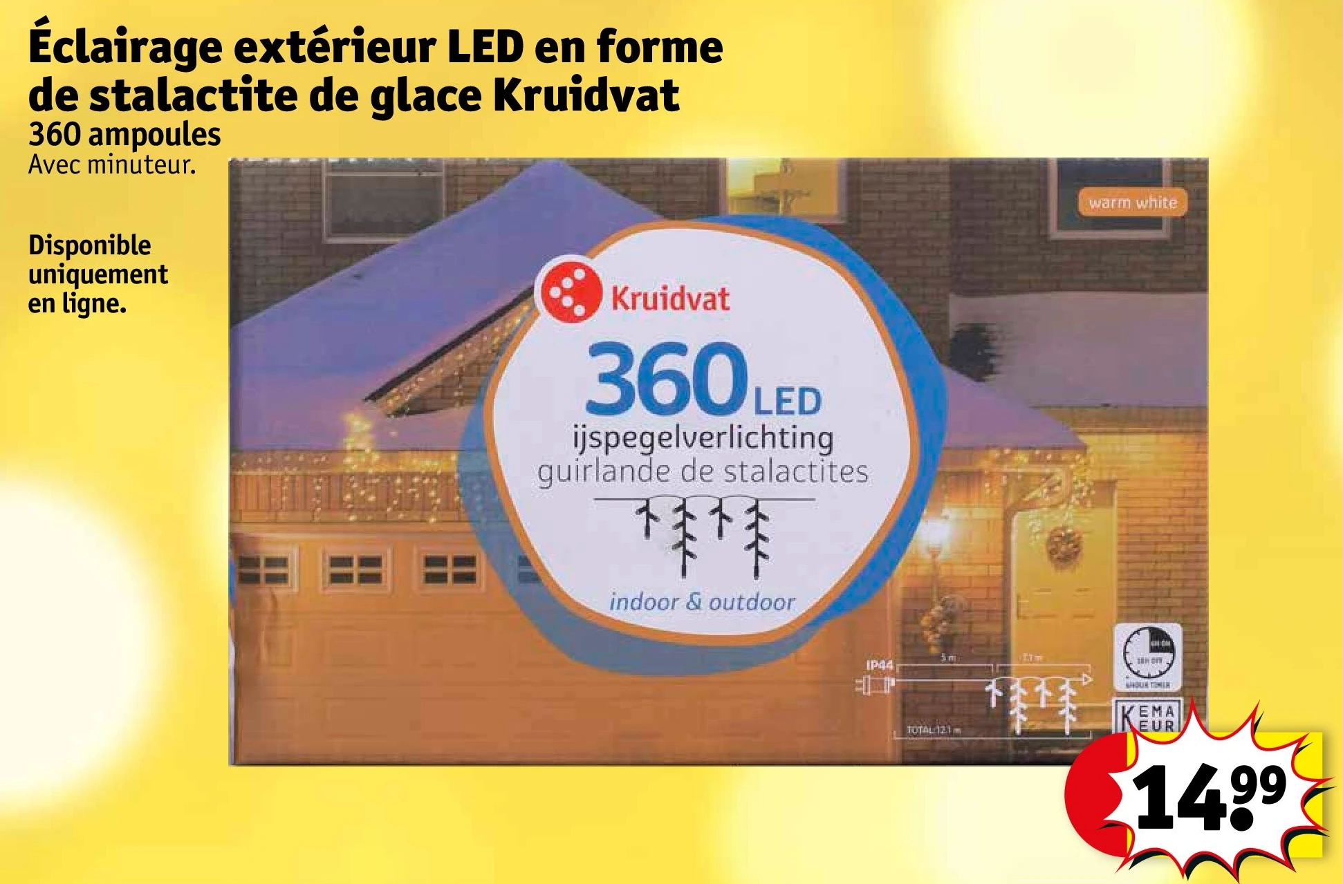 Éclairage extérieur LED en forme de stalactite de glace Kruidvat 360 ampoules