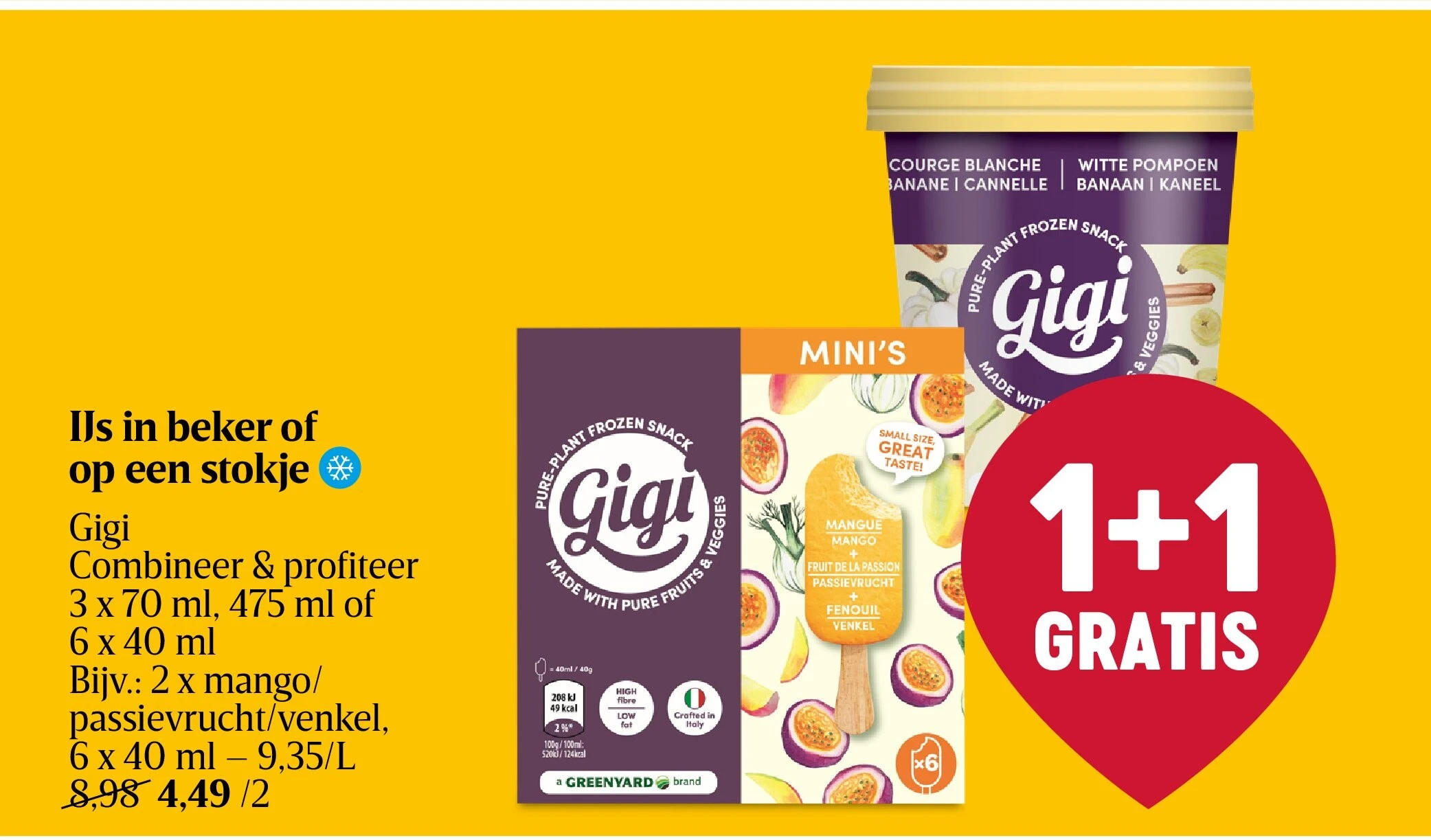 IJs in beker of op een stokje