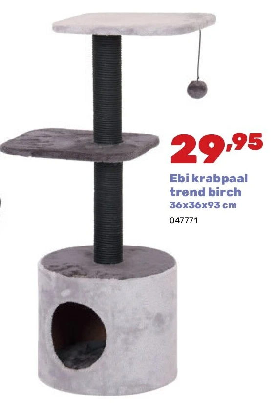 Ebi krabpaal trend birch 36x36x93 cm