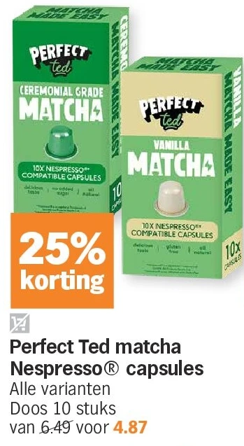 Perfect Ted matcha Nespresso® capsules
