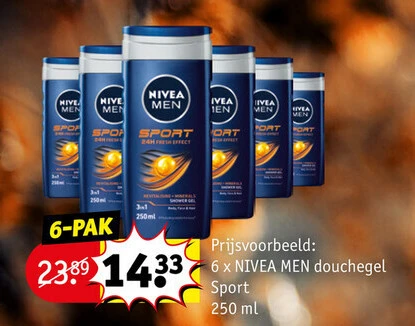6x NIVEA MEN douchegel Sport 250 ml