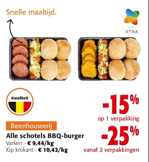 Alle schotels BBQ-burger Varken