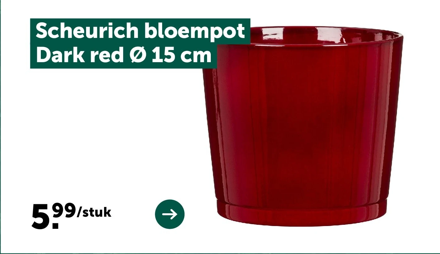 Scheurich bloempot Dark red Ø 15 cm