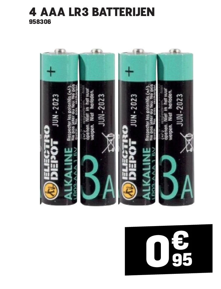 4 AAA LR3 BATTERIJEN